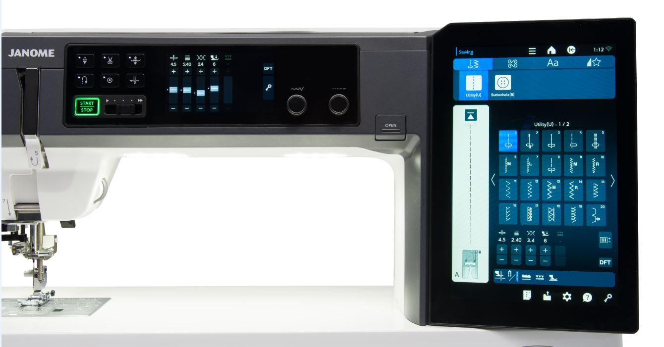 dual touch screen banner - Janome Continental M17 Professional